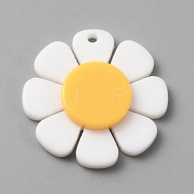 Opaque Resin Pendants RESI-WH0029-46B-01-1