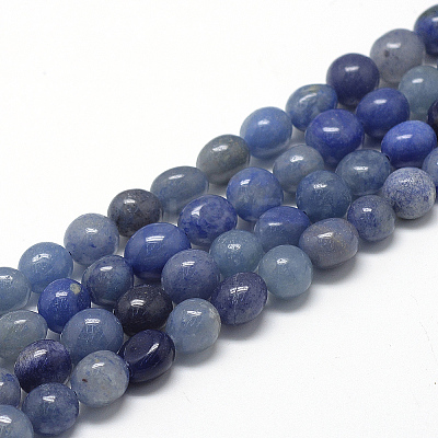 Dyed & Heated Natural Blue Aventurine Beads Strands X-G-R445-8x10-27-1