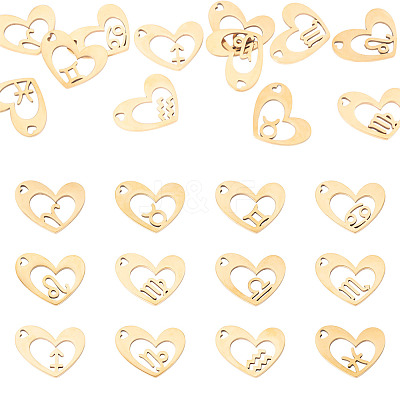 12Pcs 12 Styles 316L Stainless Steel Pendants STAS-TA0003-21G-1