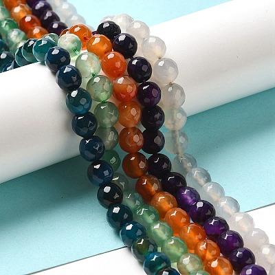 Natural Agate Beads Strands G-G045-8mm-M-1