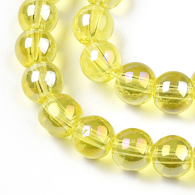 Electroplate Transparent Glass Beads Strands GLAA-T032-T10mm-AB12-1