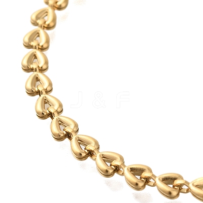 Ion Plating(IP) 304 Stainless Steel Heart Link Bracelets for Women X-BJEW-H613-03G-1