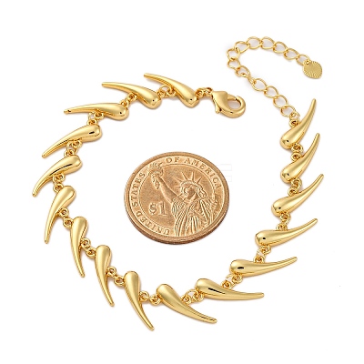 Rack Plating Brass Link Bracelets for Women BJEW-C086-01G-1