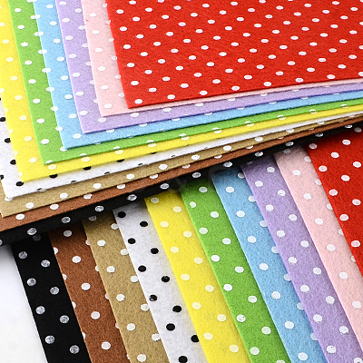 Polka Dot Pattern Printed Non Woven Fabric Embroidery Needle Felt for DIY Crafts DIY-R059-M-1