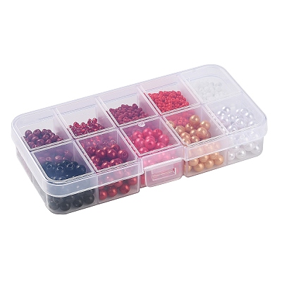 DIY 10 Grids ABS Plastic & Glass Seed Beads Jewelry Making Finding Beads Kits DIY-G119-01H-1