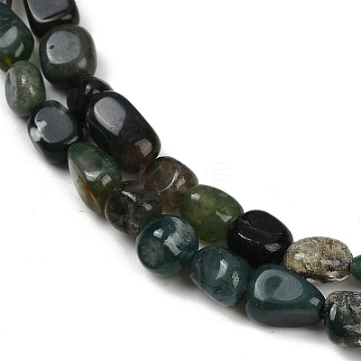 Natural Moss Agate Beads Strands G-Q060-D10-1