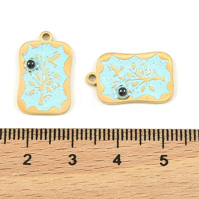 304 Stainless Steel Enamel Pendants STAS-H251-03A-02-1