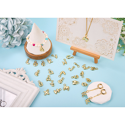 26Pcs 26 Styles Rack Plating Brass Pendants KK-SZ0002-56-1