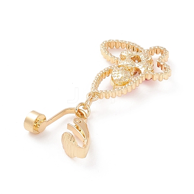 Butterfly Rhinestone Charm Belly Ring LS-AJEW-F057-09G-1