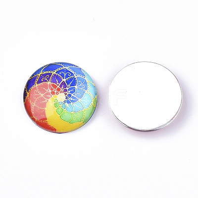 Flat Back Glass Cabochons GGLA-S047-04A-12mm-1