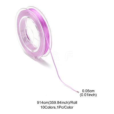 10 Rolls 10 Colors Flat Elastic Crystal String Set EW-YW0001-10-1