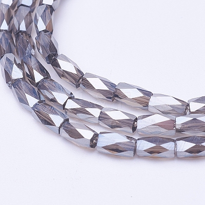 Electroplate Transparent Glass Beads Strands EGLA-E046-E04-1