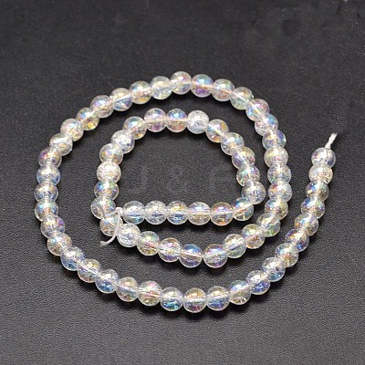 Electroplate Synthetic Crackle Quartz Bead Strands EGLA-J067-6mm-AB01-1