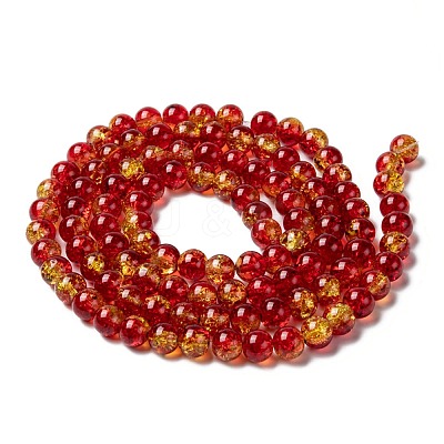 Spray Painted Crackle Glass Beads Strands CCG-Q002-8mm-10-1