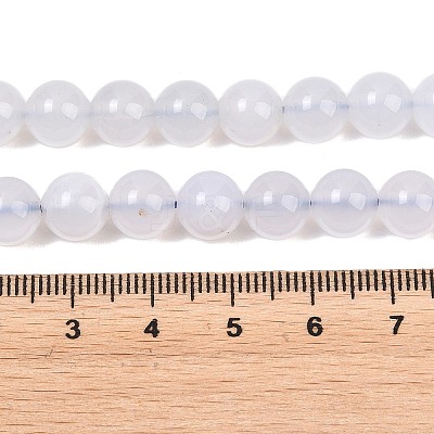 Natural Blue Chalcedony Beads Strands G-K310-C12-8mm-1
