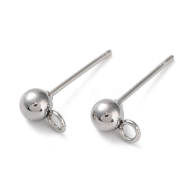 Non-Tarnish 304 Stainless Steel Stud Earring Findings STAS-M323-01A-P-1