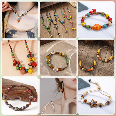 120Pcs Handmade Porcelain Beads PORC-PA0001-30D-1