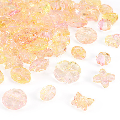 90Pcs 9 Styles Two Tone Transparent Acrylic Beads MACR-TA0002-11-1