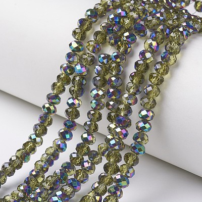 Electroplate Transparent Glass Beads Strands EGLA-A034-T4mm-Q16-1
