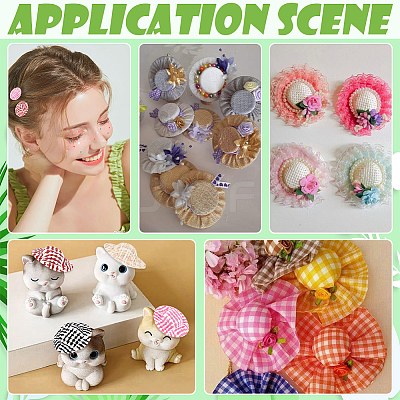 40Pcs Cloth Doll Hat AJEW-SC0031-31A-1
