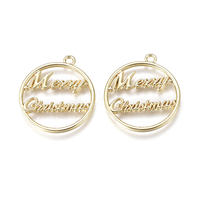 Alloy Open Back Bezel Pendants X-PALLOY-L228-001G-1