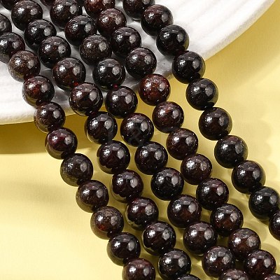 Natural Garnet Gemstone Beads Strands G-R263-7mm-1