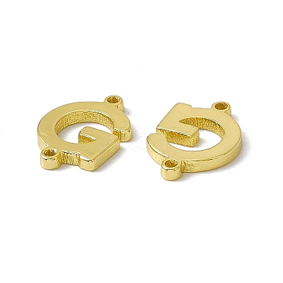 Rack Plating Brass Letter Connector Charms KK-C007-38G-G-1