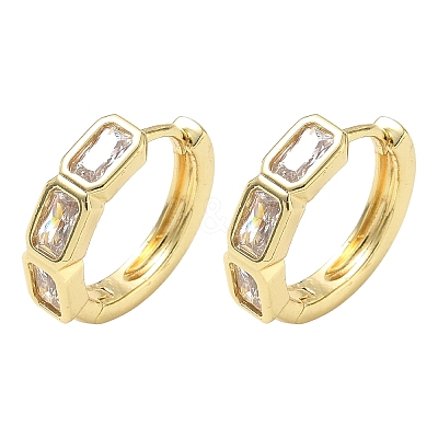 Brass Pave Cubic Zirconia Hoop Earrings KK-CBA98BA-15G-1