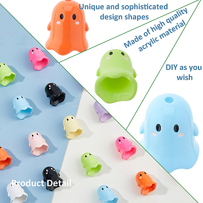 36Pcs 9 Colors Plastic Bead Cone KY-FH0001-38-1