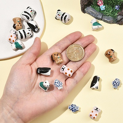 6Pcs 6 Styles Handmade Porcelain Beads PORC-YW0001-70-1