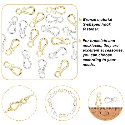 20Pcs 2 Colors Brass Hook Clasps KK-YW0004-17-1