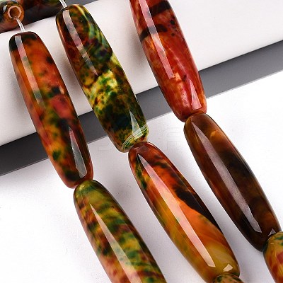 Natural Fire Crackle Agate Beads Strands G-Q606-62-1