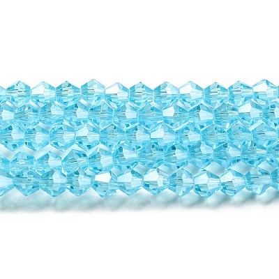 Transparent Electroplate Glass Beads Strands GLAA-F029-4mm-C20-1