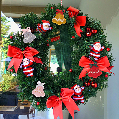 8Pcs 4 Colors Wool Felt Craft Christmas Bell DIY-NB0008-88-1