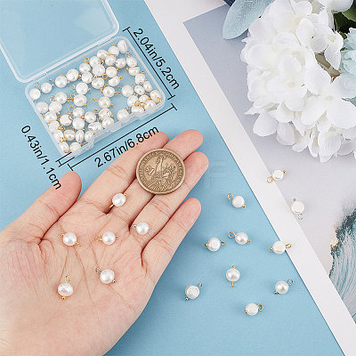 70Pcs 2 Colors Natural Cultured Freshwater Pearl Charms FIND-CN0001-42-1