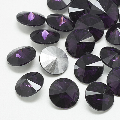 Pointed Back Glass Rhinestone Cabochons RGLA-T086-12mm-16-1