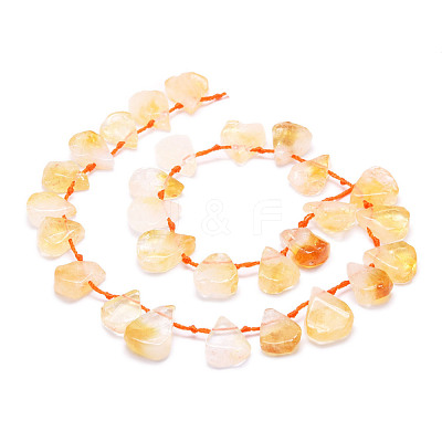 Heated Natural Citrine Beads Strands G-E569-R06-1