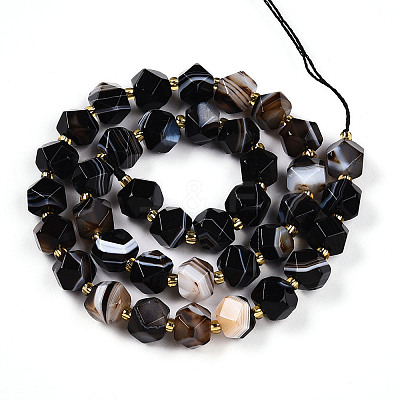 Natural Black Agate(Dyed & Heated) Beads Strands G-T140-09C-1