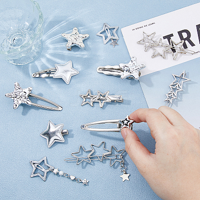 Alloy Alligator Hair Clips OHAR-HS0001-02-1