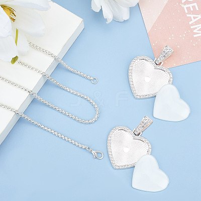Alloy Rhinestone Pendant Necklaces NJEW-WH0008-01S-1