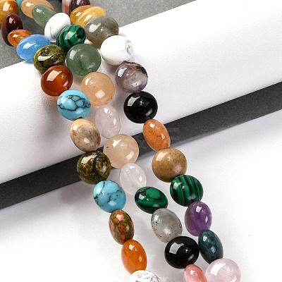 Natural & Synthetic Mixed Gemstone Beads Strands G-T047-A07-01-1