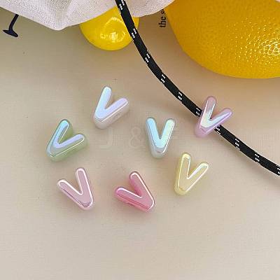 UV Plating Acrylic Alphabet Beads OACR-N163-42V-1