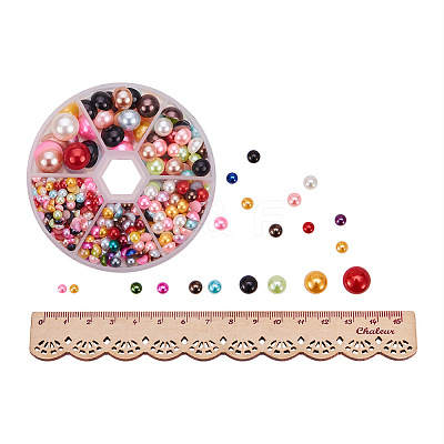 1Box ABS Plastic Imitation Pearl Dome Cabochons SACR-PH0001-M-1