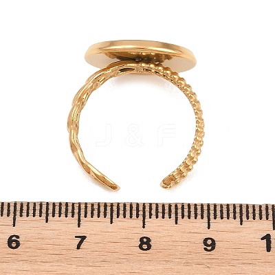 304 Stainless Steel Open Cuff Ring Components STAS-F366-09E-G-1
