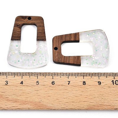 Epoxy Resin & Walnut Wood Pendants RESI-T057-13A-1