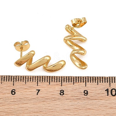 Wave 304 Stainless Steel Stud Earrings with 316 Surgical Stainless Steel Pins for Women SA-CBAB549-02G-1
