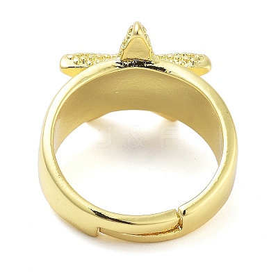 Brass Open Cuff Rings for Women RJEW-Z072-02G-01-1