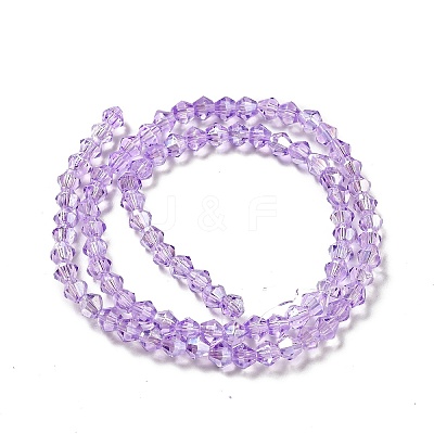 Transparent Electroplate Glass Beads Strands EGLA-S056-4mm-23-1