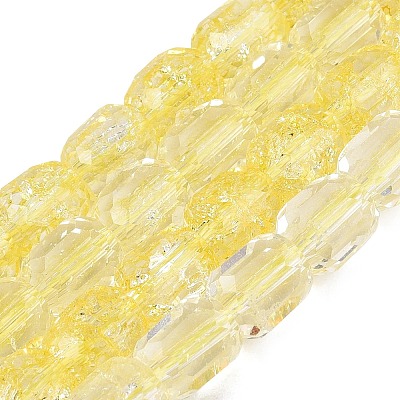 Transparent Crackle Glass Beads Strands GLAA-Q108-04A-12-1