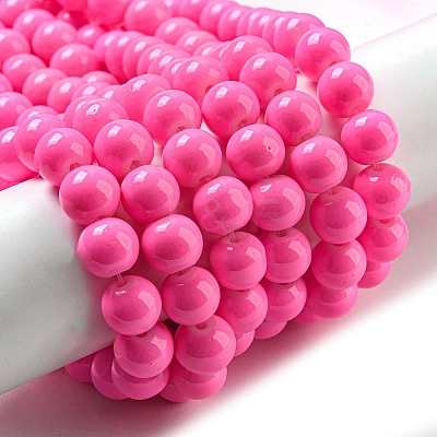 Painted Glass Bead Strands DGLA-S071-8mm-B8-1